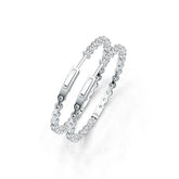 Sterling Silver Hoop Earrings with White Topaz or Moissanite Syzjewelry