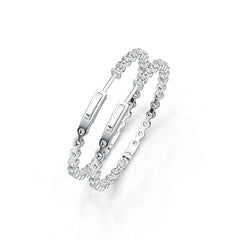 Sterling Silver Hoop Earrings with White Topaz or Moissanite Syzjewelry