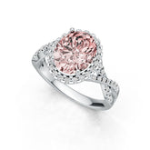 Sterling Silver Semi Mount Ring Setting Oval OV 10X8mm Halo Twist Shank Syzjewelry