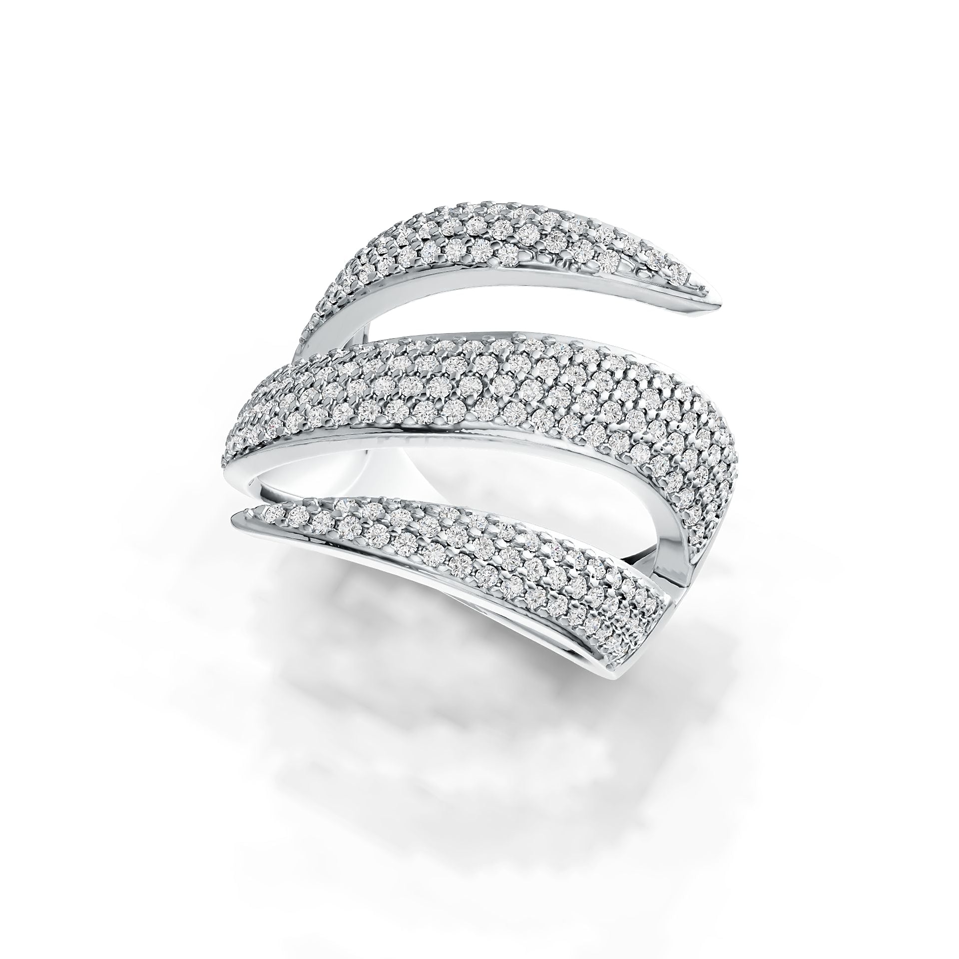 Sterling Silver Cocktail Ring Wrap-Style with White Topaz or Mossanite DHJ