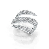 Sterling Silver Cocktail Ring Wrap-Style with White Topaz or Mossanite DHJ