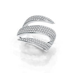 Sterling Silver Cocktail Ring Wrap-Style with White Topaz or Mossanite DHJ