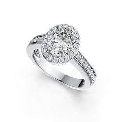 Sterling Silver Semi Mount Ring Setting Oval OV 8X6mm Halo DHJ