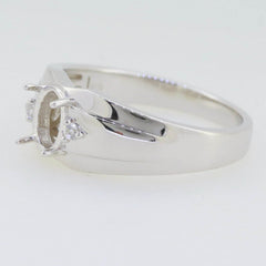 Men's 14K Gold Semi Mount Ring Setting Oval OV 8x6mm White Topa Diamond Accent Syzjewelry
