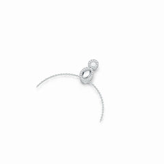 Sterling Silver Double Circle Halo Pendant Infinity with White Topaz or Moissanite DHJ