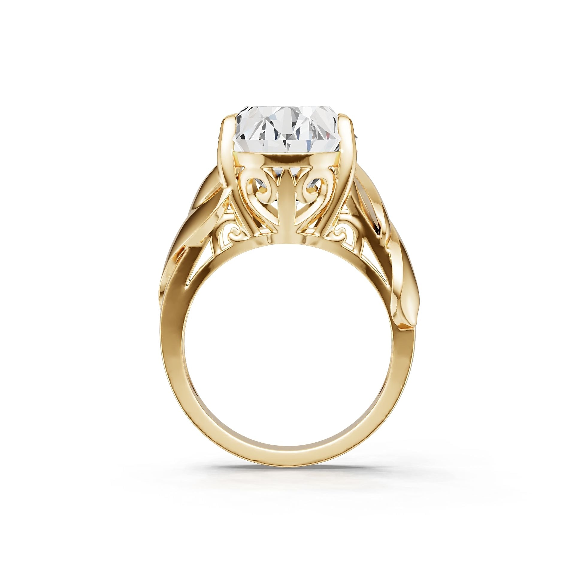 14K Gold Semi Mount Ring Setting Oval OV 15X11mm Syzjewelry