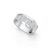 Sterling Silver Men's Ring with White Topaz or Moissanite DHJ