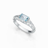 Sterling Silver Semi Mount Ring Setting Emerald OCT 7x5mm Art Deco Style Syzjewelry