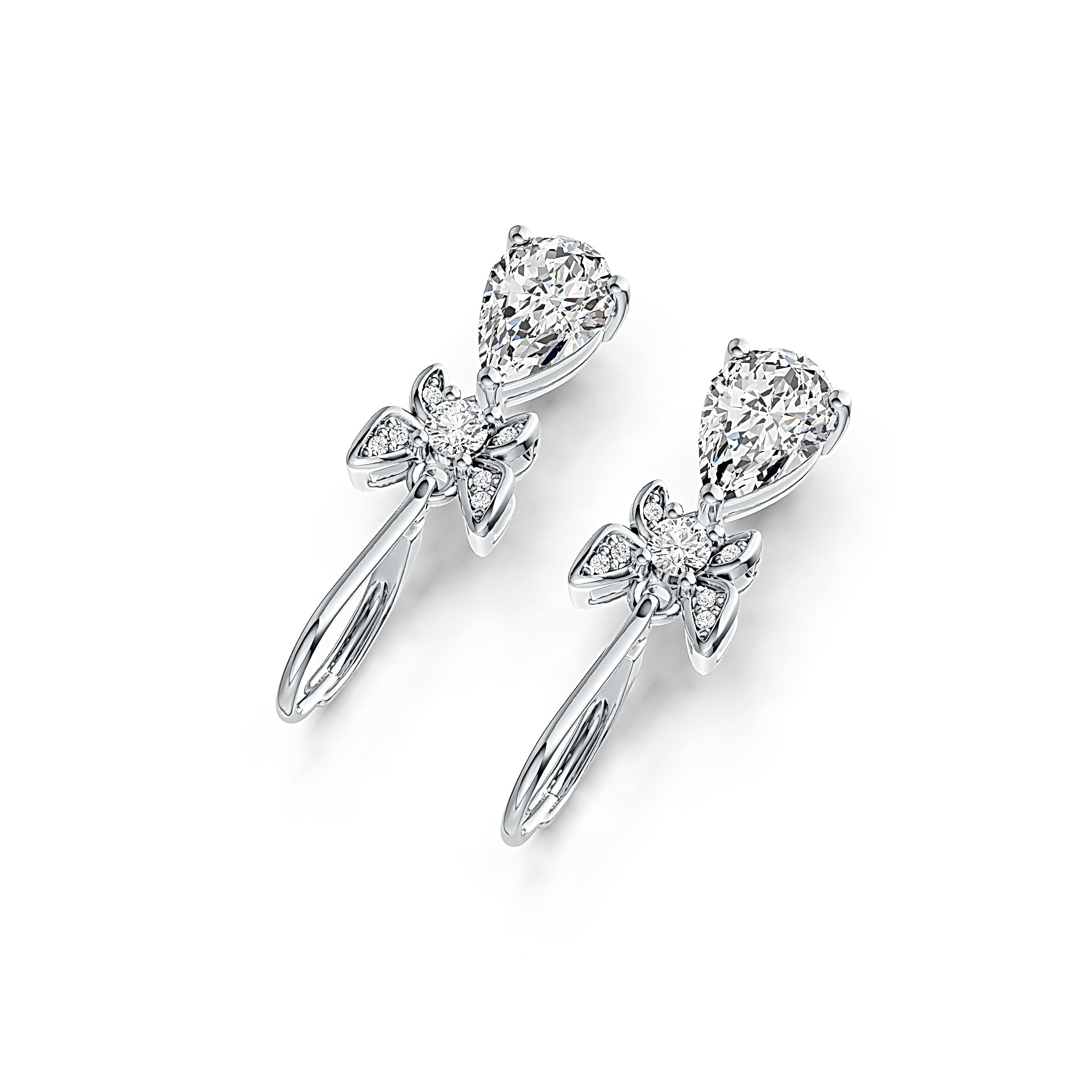 Sterling Silver Semi Mount Earrings Setting Pear PE 9X6mm - Syzjewelry