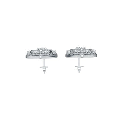 Platinum Semi Mount Earrings Setting Round Ro 6x6mm Syz Jewelry