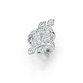 Sterling Silver Ring Flower with Leaves Theme Nature-Inspired DHJ