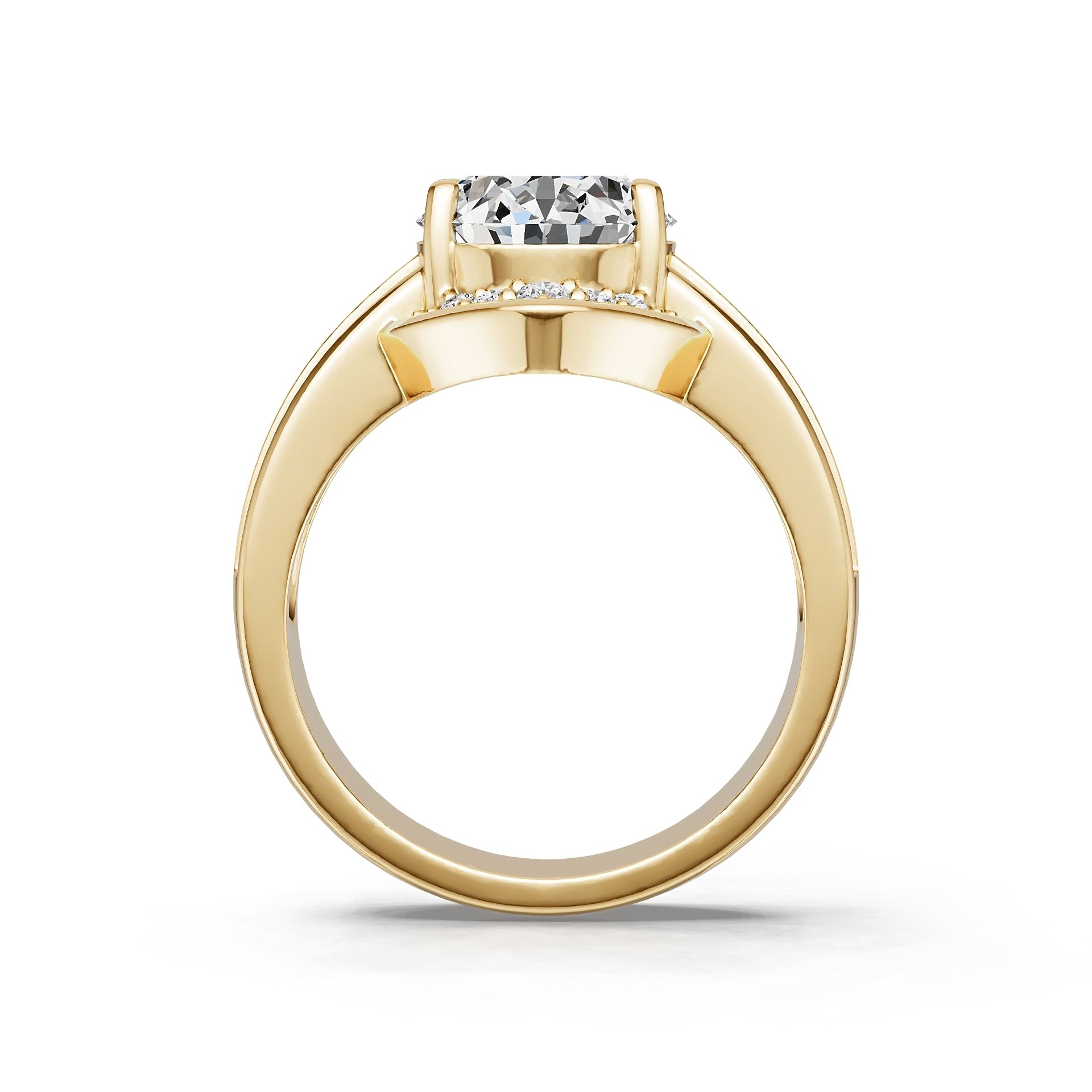 14K Gold Semi Mount Ring Setting Round Ro 5x9mm Diamond Accent Syz Jewelry