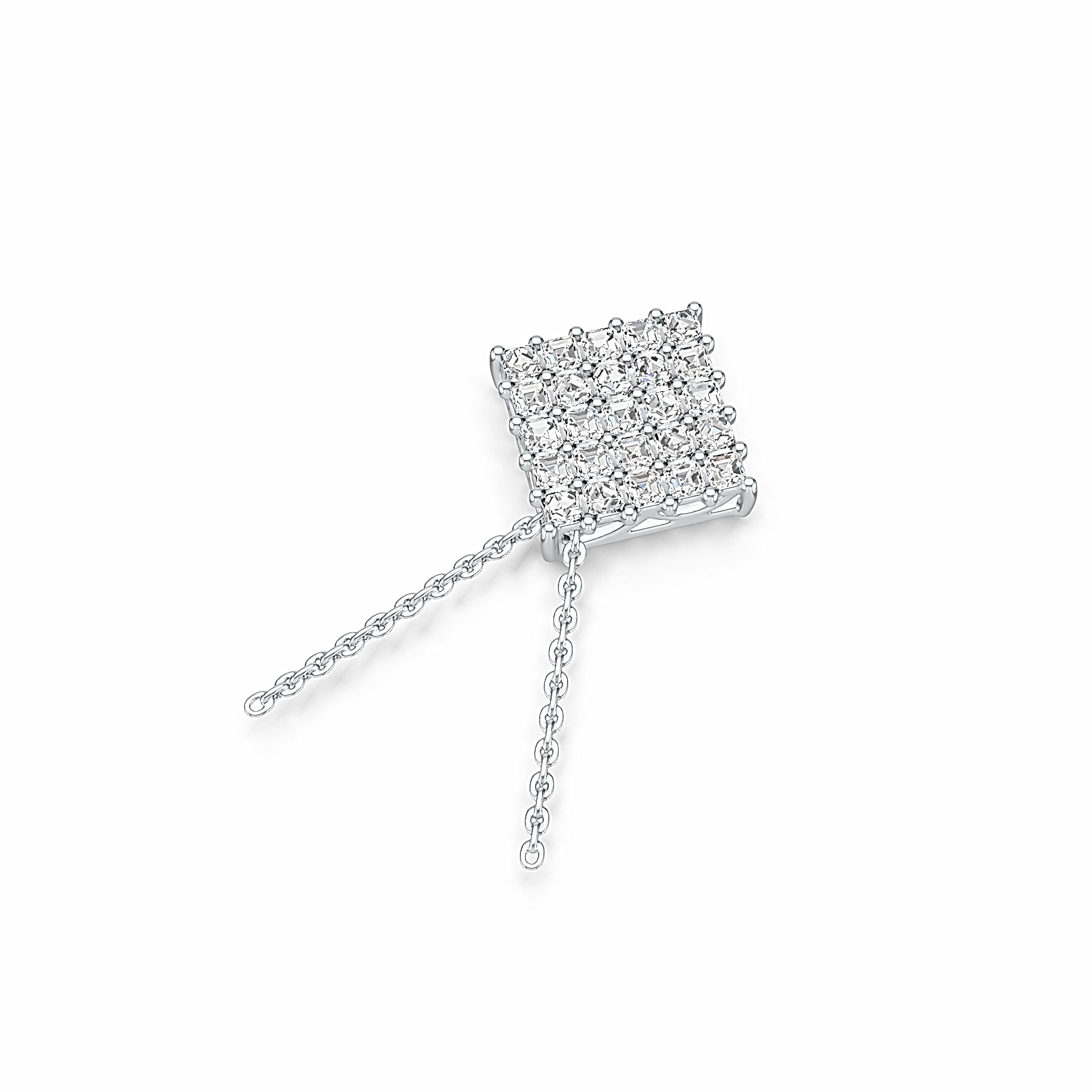 Sterling Silver Cluster Pendant with White Topaz or Moissanite Syzjewelry