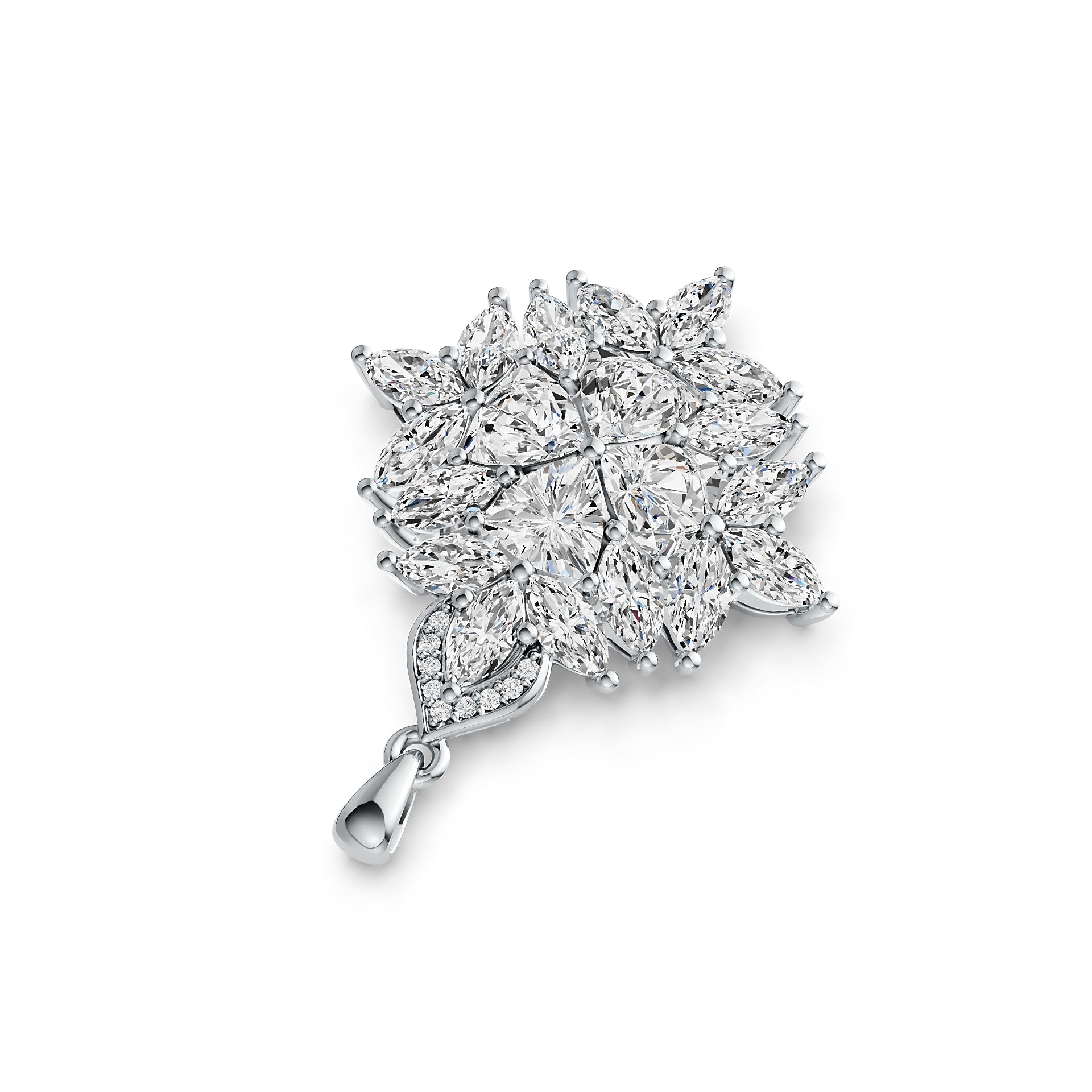Sterling Silver Semi Mount Pendant Setting Trillion TR 6X6mm MQ 6X3mm DHJ