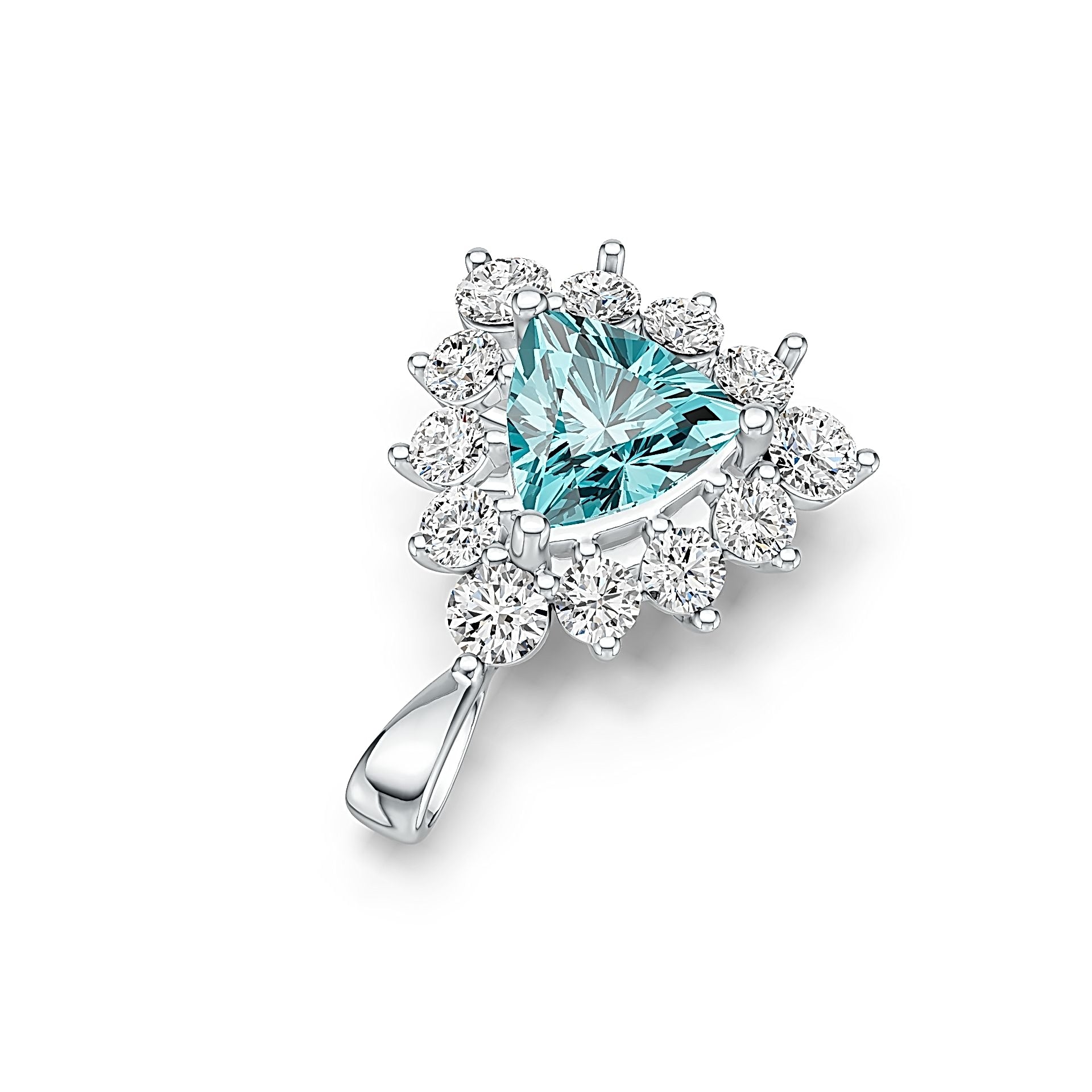 Sterling Silver Semi Mount Pendant Setting Trillion TRI 7x7mm Syzjewelry