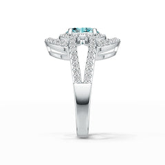 10K Gold Semi Mount Ring Setting Oval OV 8X6mm Moissanite Accent DHJ