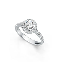Sterling Silver Semi Mount Ring Setting Round RD 7X7mm Halo - Syzjewelry