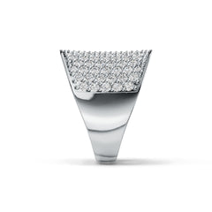 Platinum Pave Cluster Ring Saddle with White Topaz or Moissanite Diamond Accent DHJ