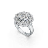 Sterling Silver Semi Mount Ring Setting RD 8x8mm with White Topaz DHJ