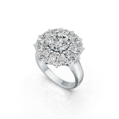 Sterling Silver Semi Mount Ring Setting RD 8x8mm with White Topaz DHJ