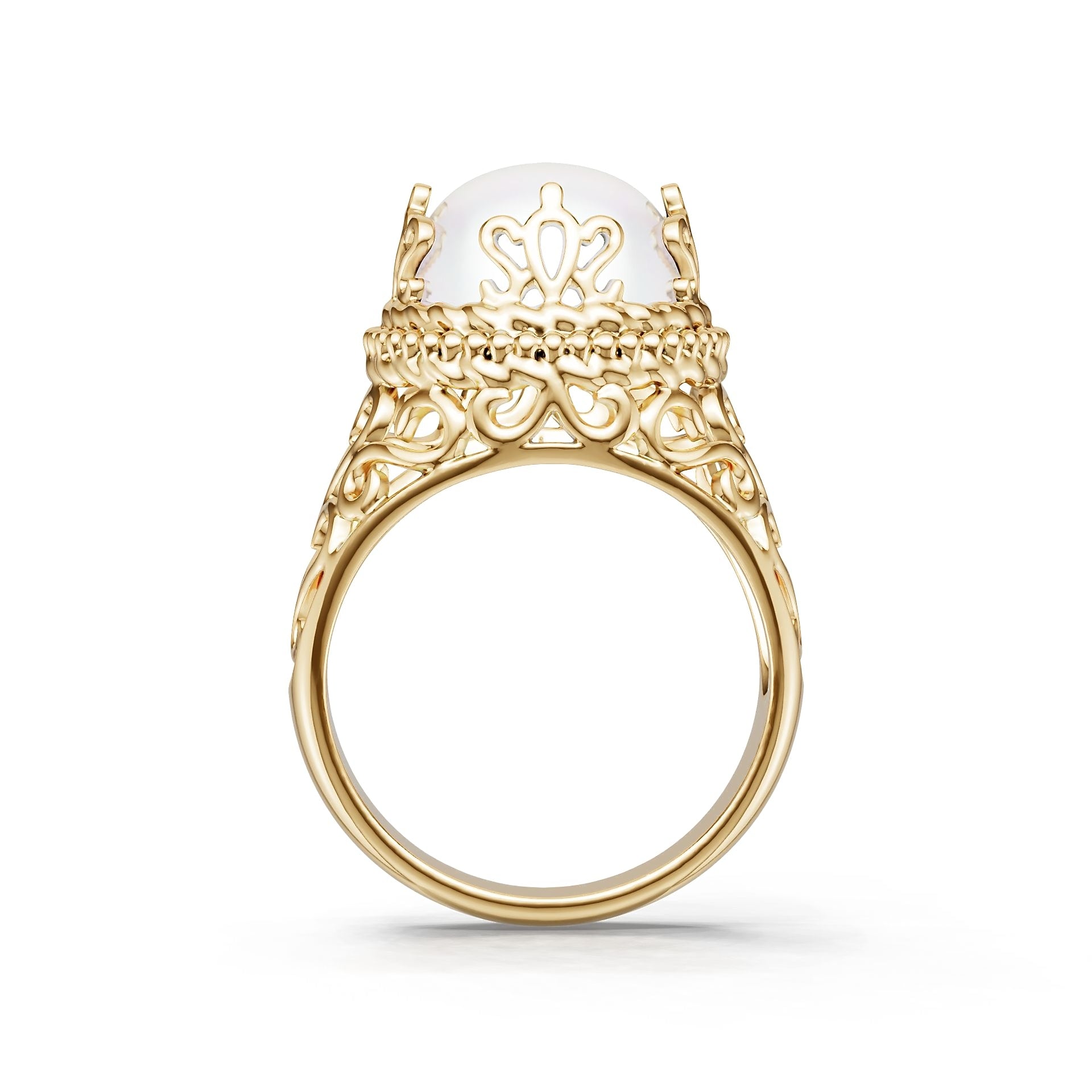 14K Gold Semi Mount Ring Setting Round Ro 11x11mm Syz Jewelry