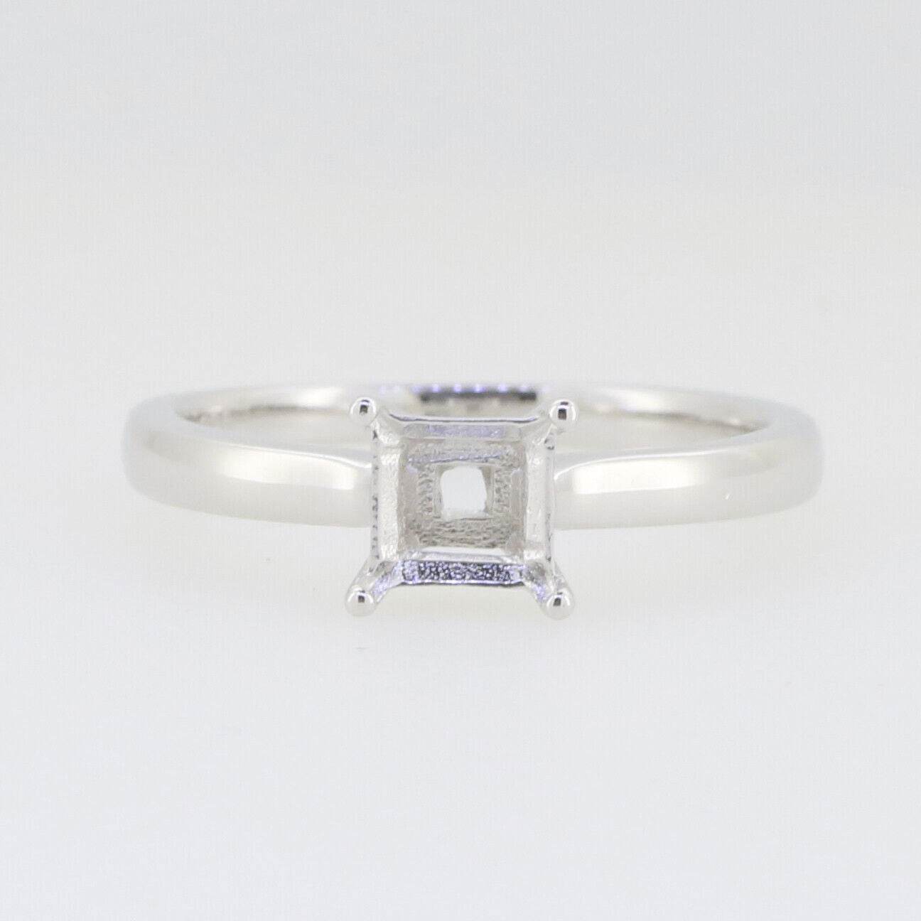 Platinum Semi Mount Ring Setting Princess 5.5mm SQ 5x5mm Solitaire Syzjewelry