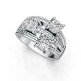 Sterling Silver Semi Mount Ring Setting Cushion CU 5X5mm DHJ