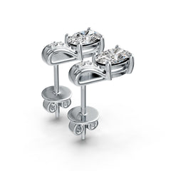 Sterling Silver Semi Mount Earrings Setting Oval OV 6x4mm with White Topaz Syzjewelry