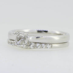 14K Gold Semi Mount Ring Setting Round RD 5x5mm Diamond Accent Syzjewelry