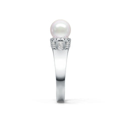 14K Gold Semi Mount Ring Setting Round RD 8x8mm Diamond Accent DHJ