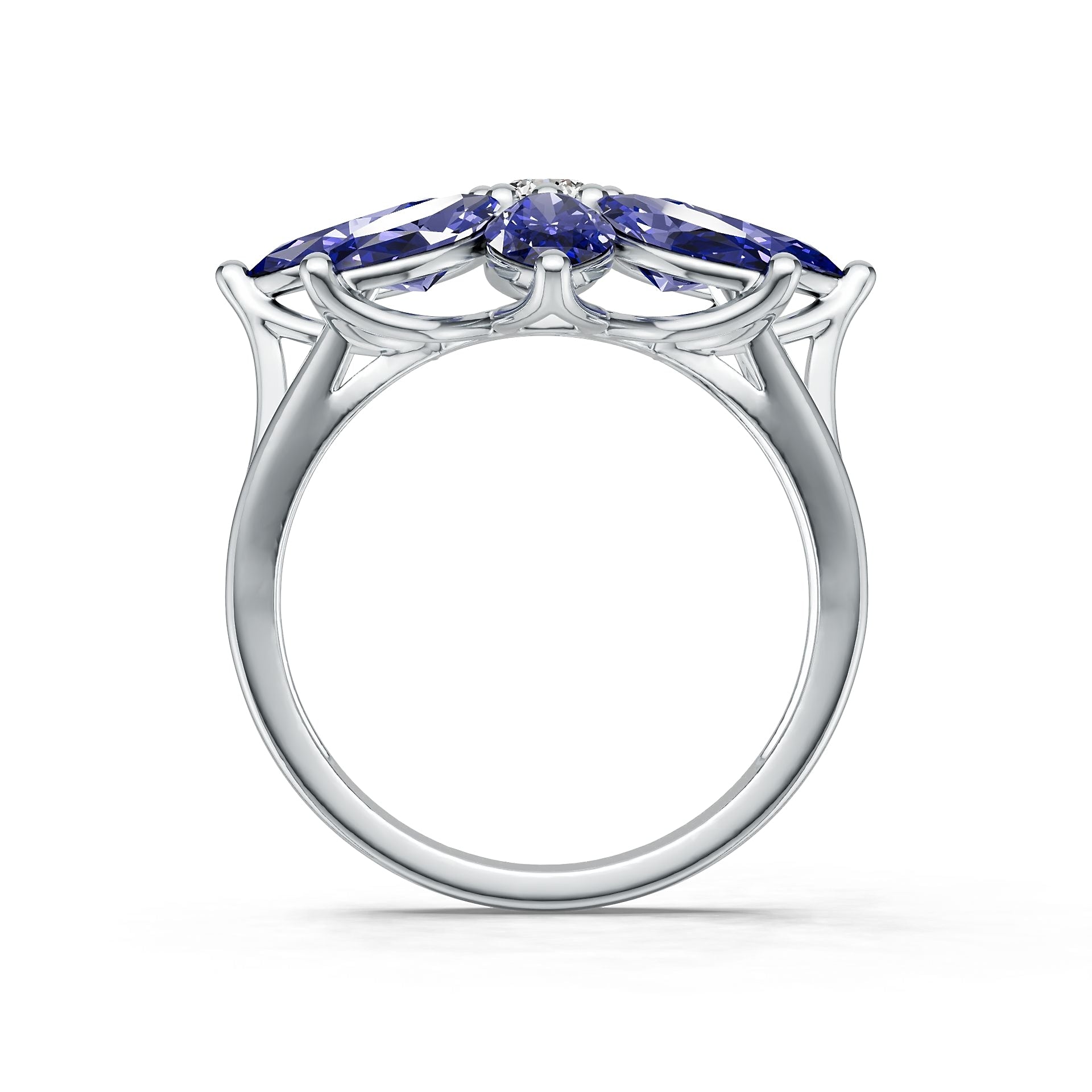Platinum Semi Mount Ring Setting Round Ro 4x4mm Syz Jewelry