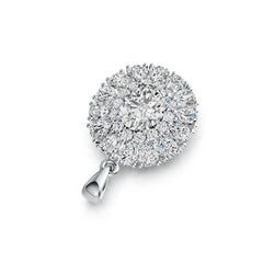 Sterling Silver Semi Mount Pendant Setting Oval OV 9X7mm PE 4x3mm Double Halo DHJ