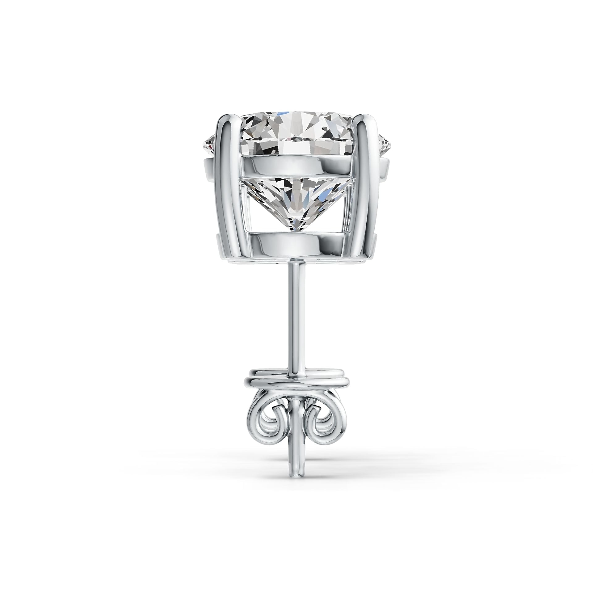 Platinum Semi Mount Earrings Setting Round RD 8x8mm DHJ