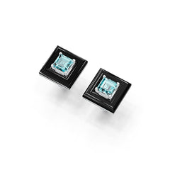Platinum Semi Mount Earrings Setting Cabochon 11X11mm Princess SQ 5x5mm DHJ