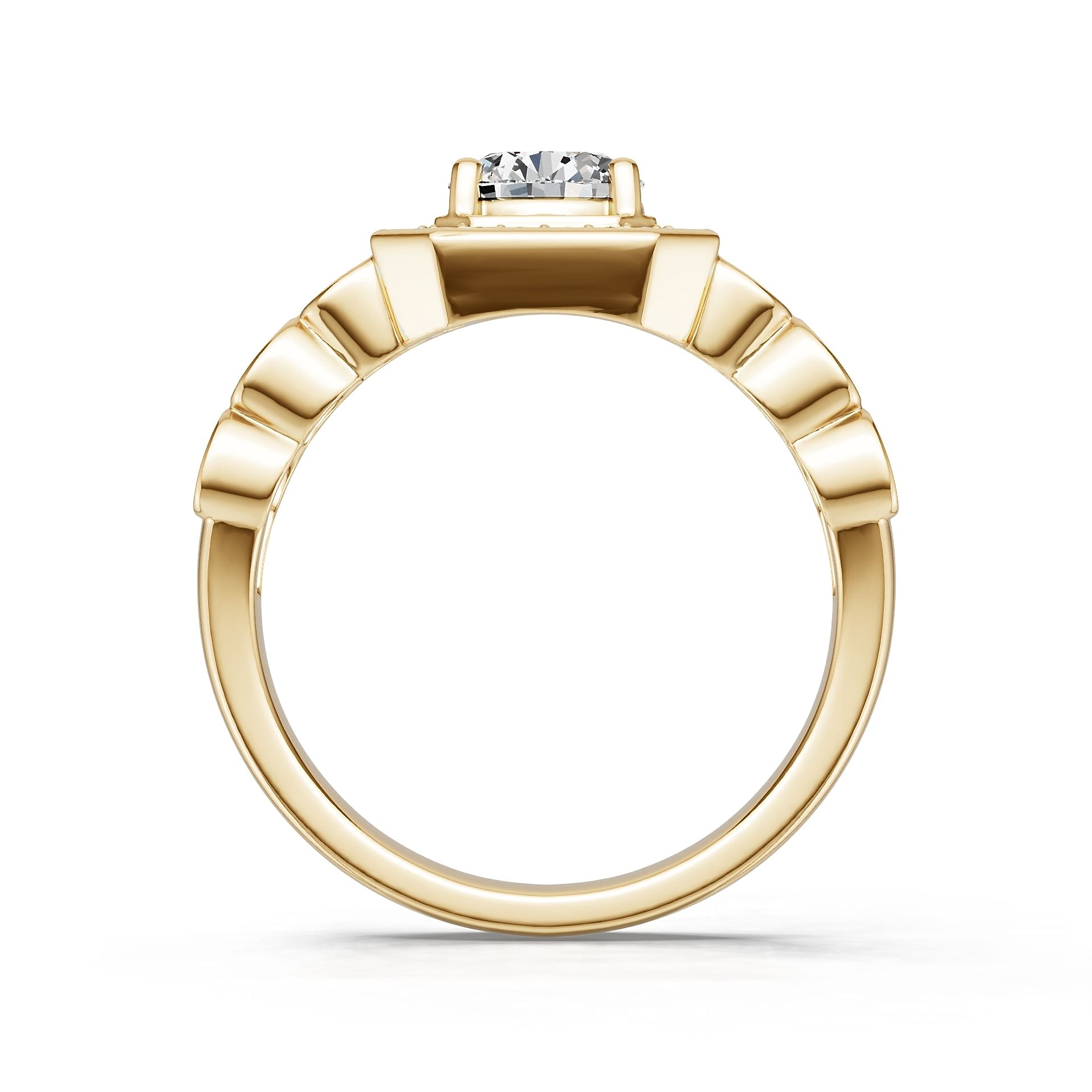 18K Gold Semi Mount Ring Setting Round Ro 6x6mm Diamond Accent Syz Jewelry