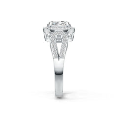 Platinum Semi Mount Ring Setting Oval OV 8X6mm Diamond Accent DHJ