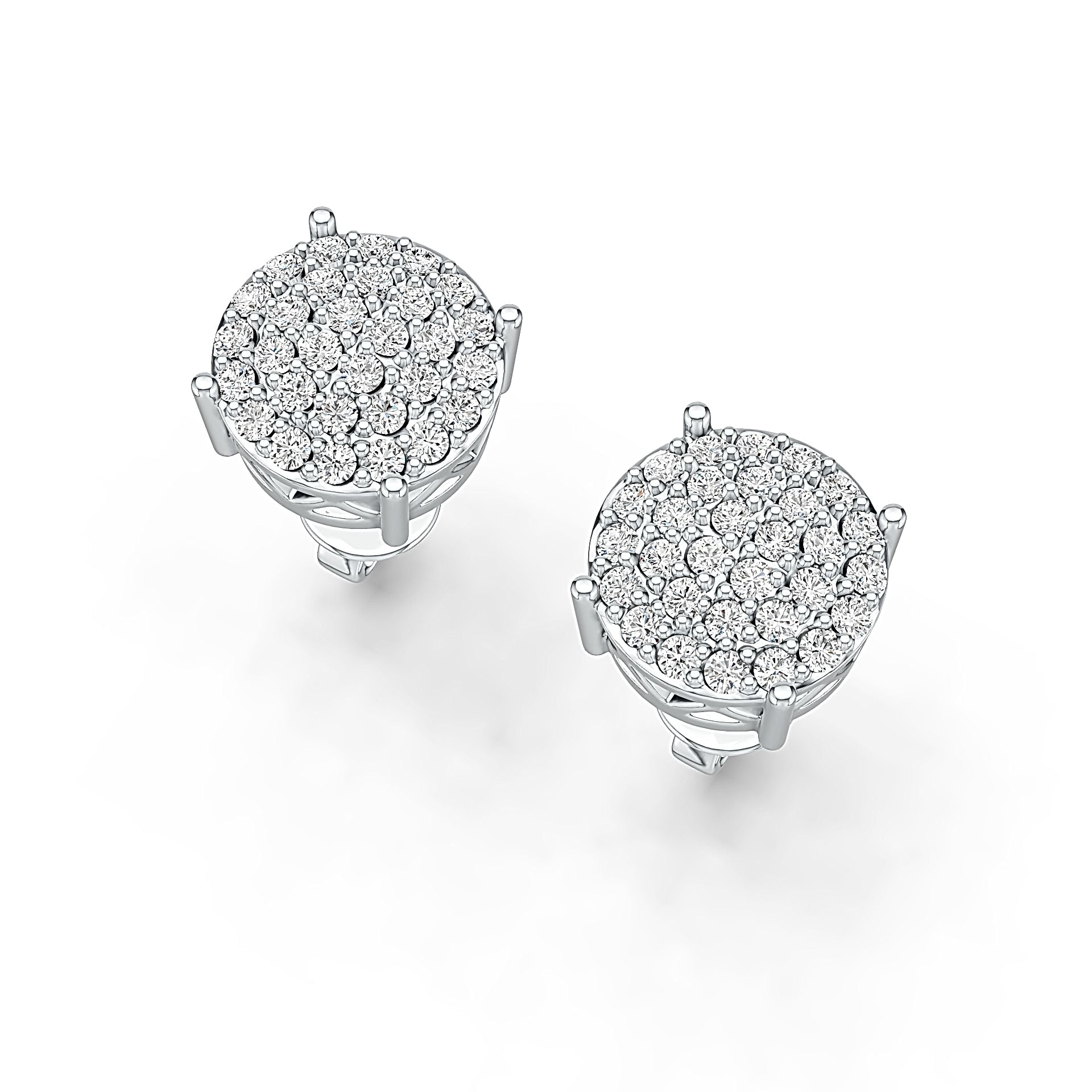 Sterling Silver Semi Mount Earrings Setting Round RD 1.5mm DHJ