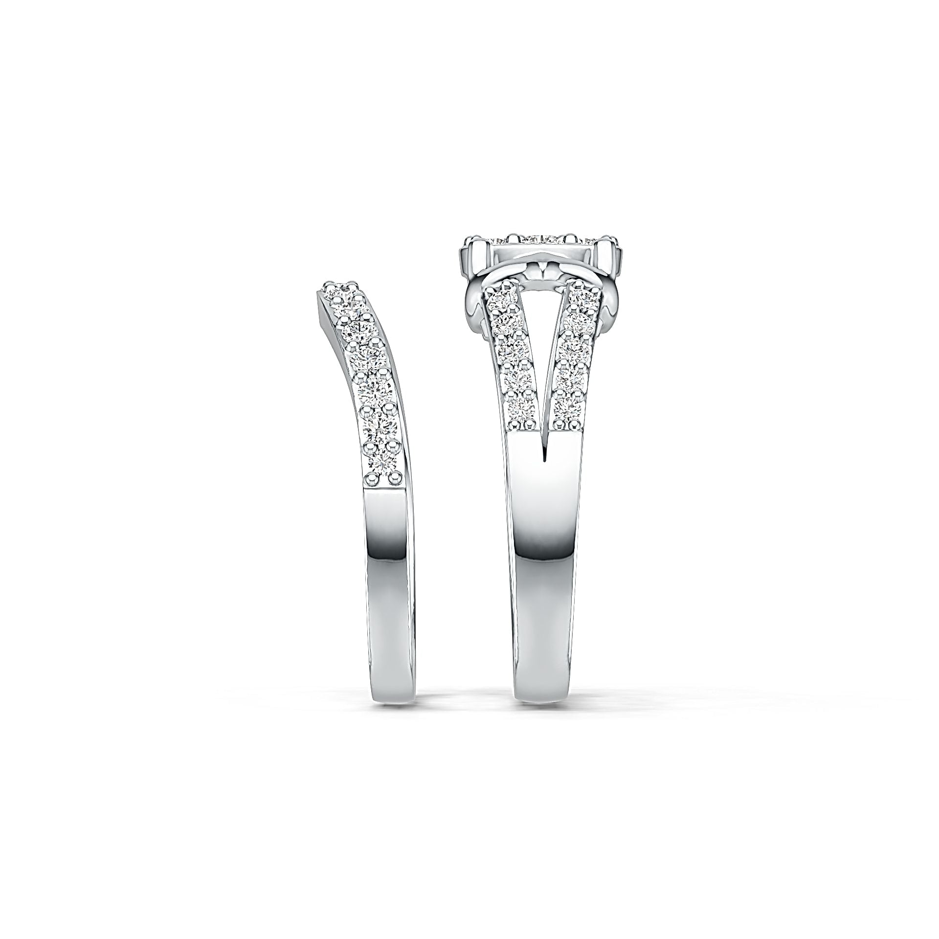 Platinum Semi Mount Ring Setting Round RD 2.5mm Diamond Accent DHJ