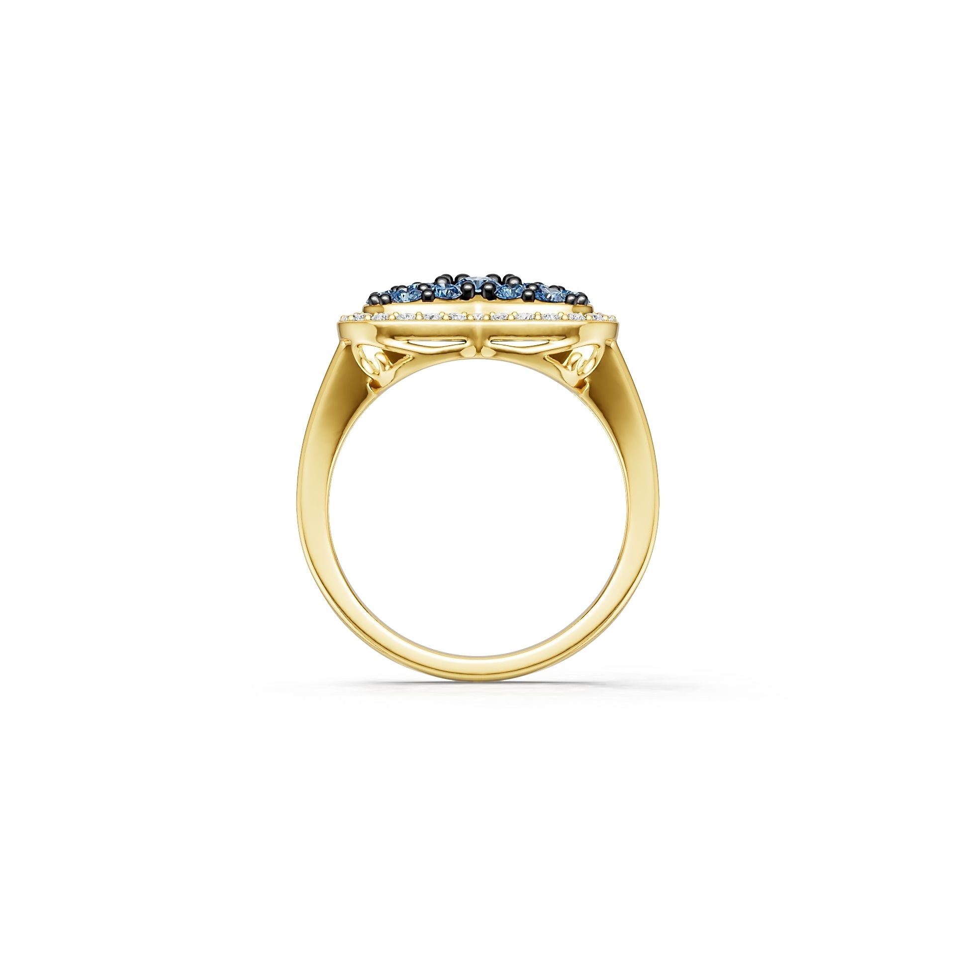 10K 14K Gold or Platinum Semi Mount Ring Setting Round Rd Diamond Accent Syzjewelry