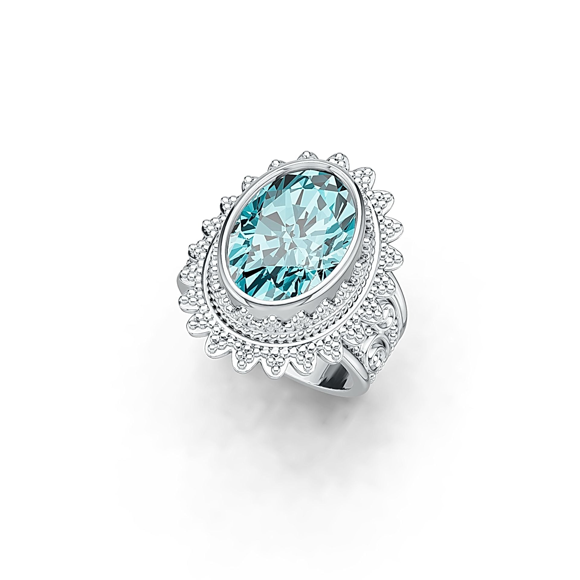 Sterling Silver Semi Mount Ring Setting Oval OV 14X10mm DHJ