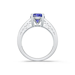 18K Gold Semi Mount Ring Setting Round Ro 5x8mm Syz Jewelry