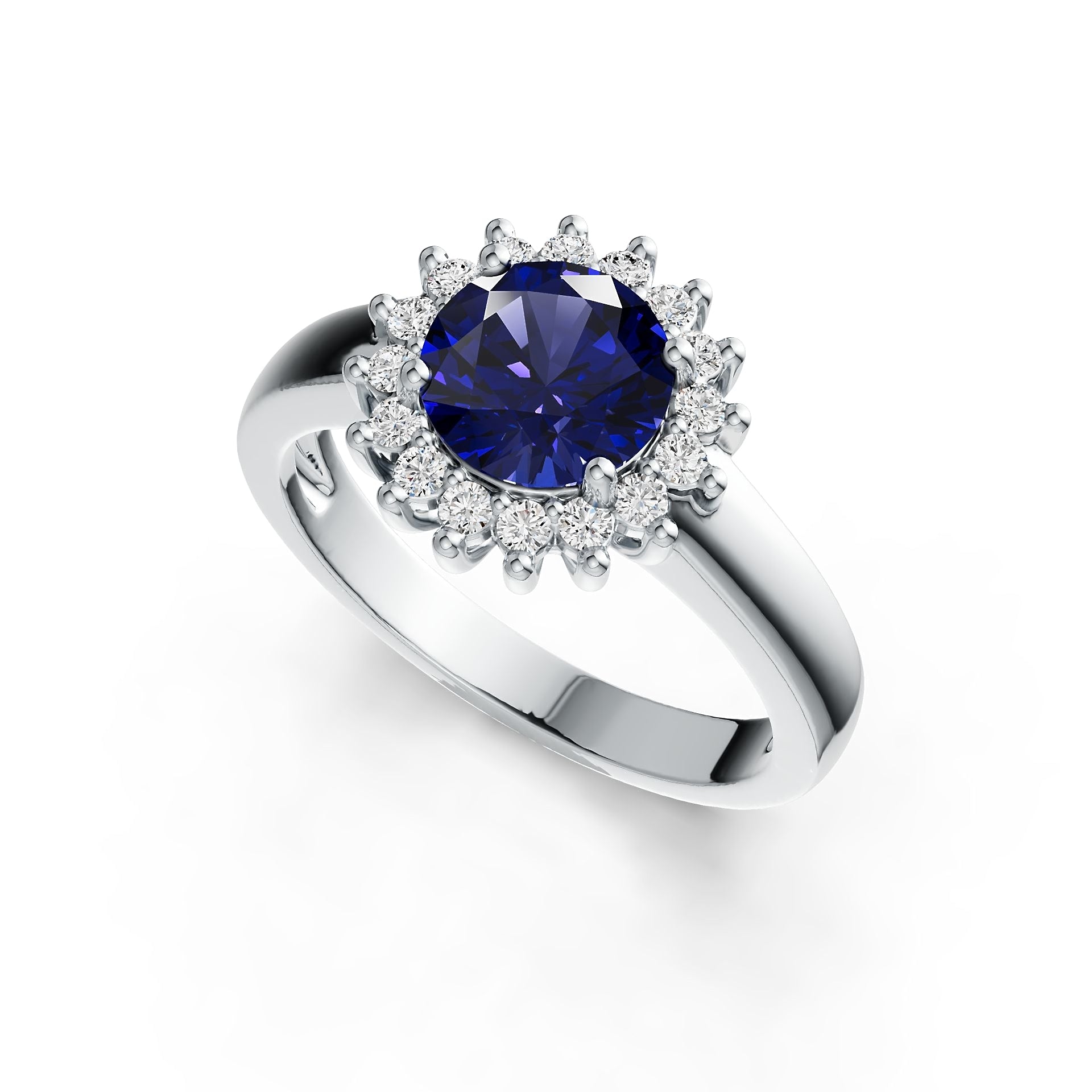 Sterling Silver Semi Mount Ring Setting Round RD 7X7mm Halo Syzjewelry