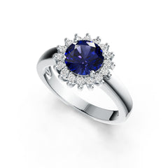 Sterling Silver Semi Mount Ring Setting Round RD 7X7mm Halo Syzjewelry