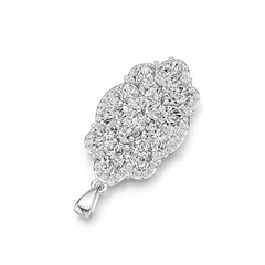 18K Gold Semi Mount Pendant Setting Oval OV 6X4mm Diamond Accent DHJ