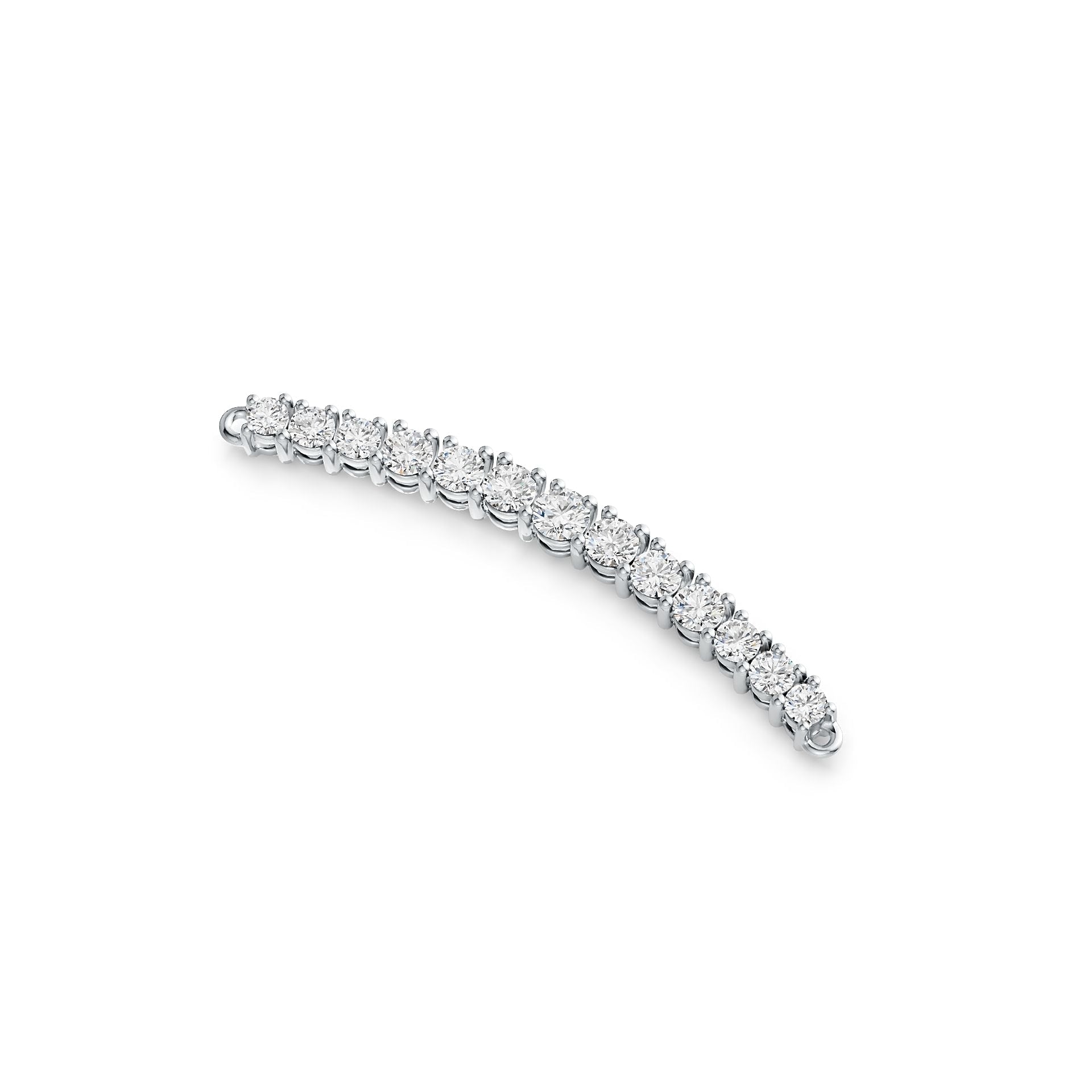 18K Gold Pendant Arc Curved with White Topaz or Moissanite Diamond Accent DHJ