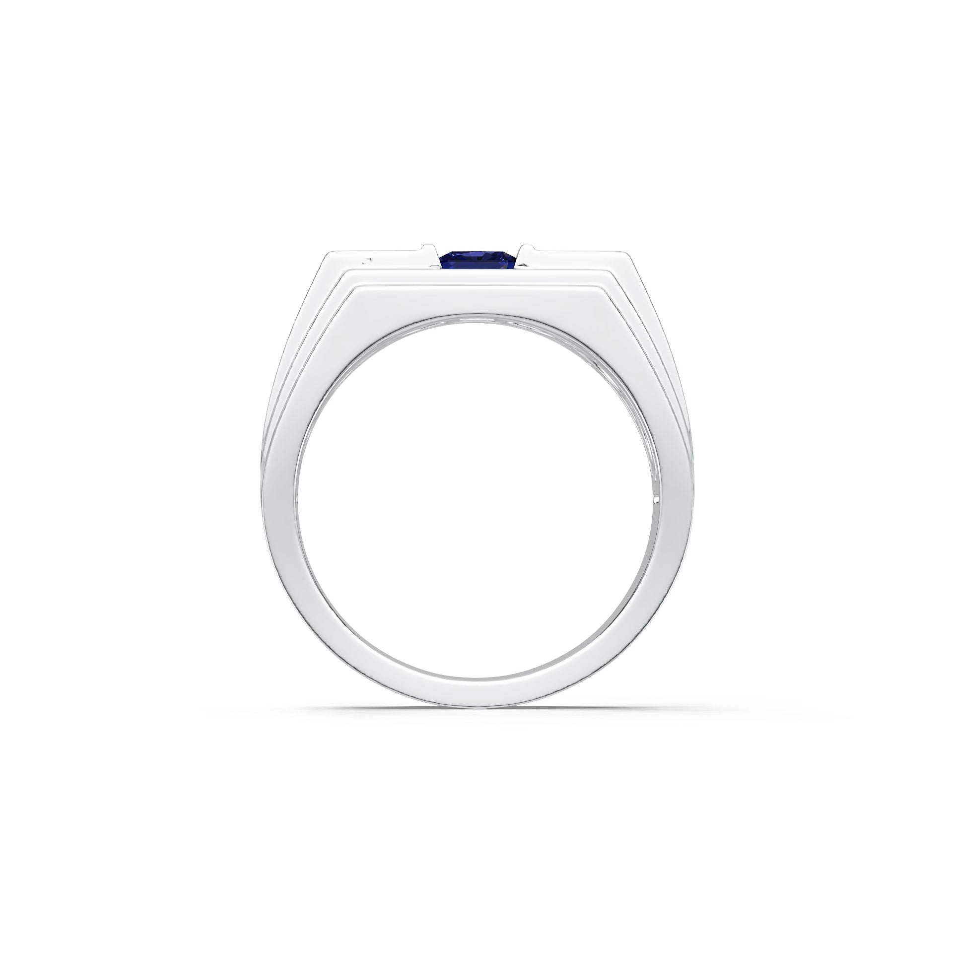 Men's Sterling Silver Semi Mount Ring Setting Princess SQ 4.5X4.5mm DHJ