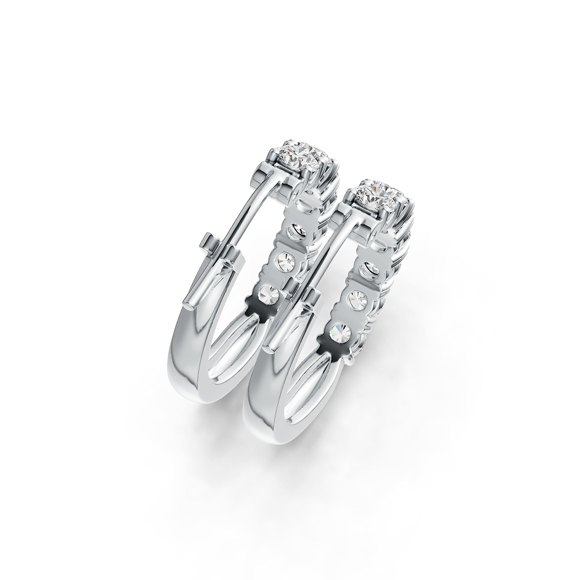 Sterling Silver Semi Mount Earrings Setting Round RD 4x4mm DHJ
