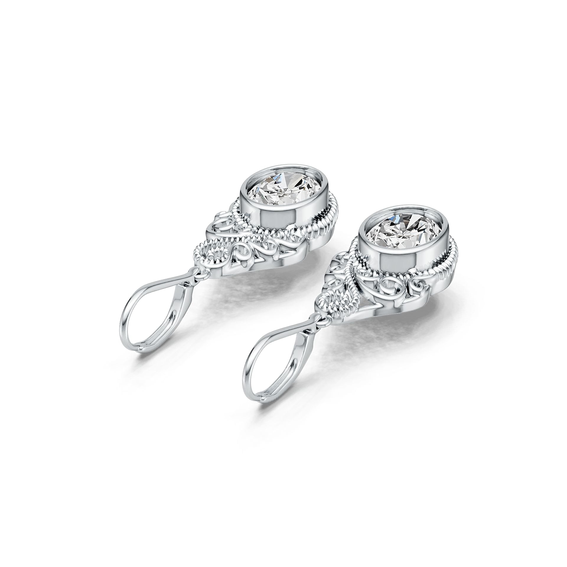 18K Gold Semi Mount Earrings Setting Oval OV 10X8mm DHJ