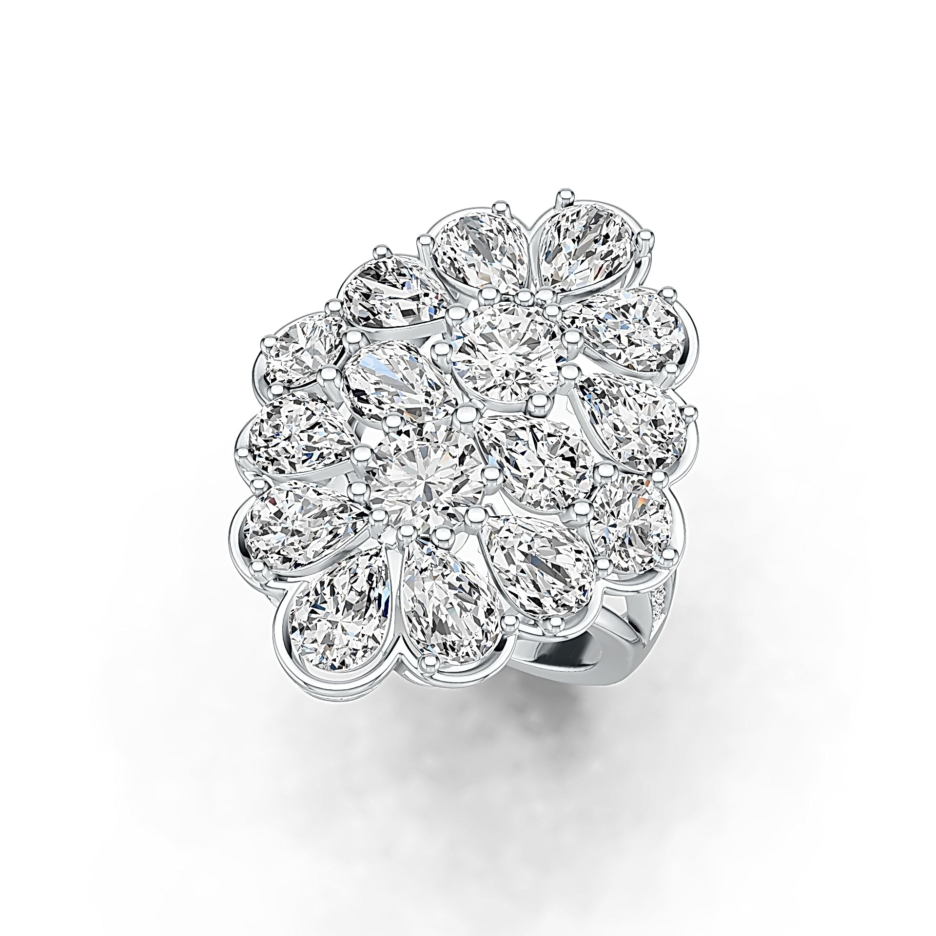 Sterling Silver Semi Mount Ring Setting Oval OV 7X5mm RD 6X6mm RD 5X5mm DHJ