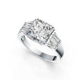 Sterling Silver Semi Mount Ring Setting Emerald OCT 9X9mm BG 5X2mm DHJ